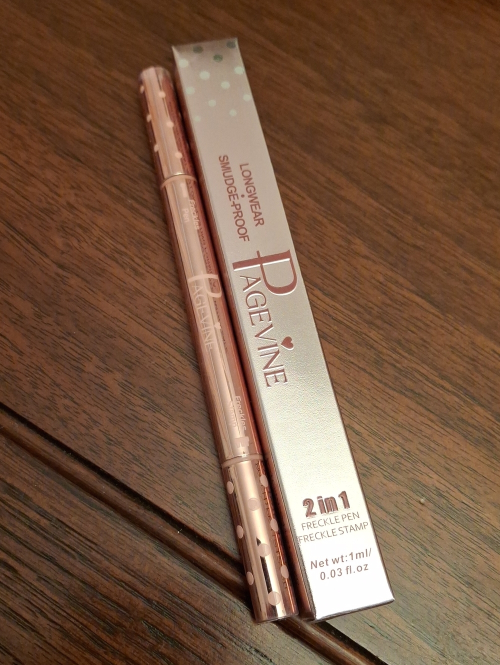 Pagevine 2-in-1 Longwear Smudge Proof Freckle Pen 1ml Caramel Chestnut New Seal